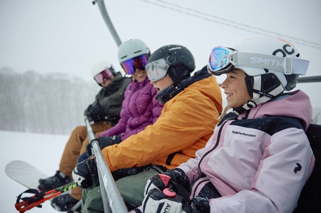 ski alpin, hiver, télé-siège, famille