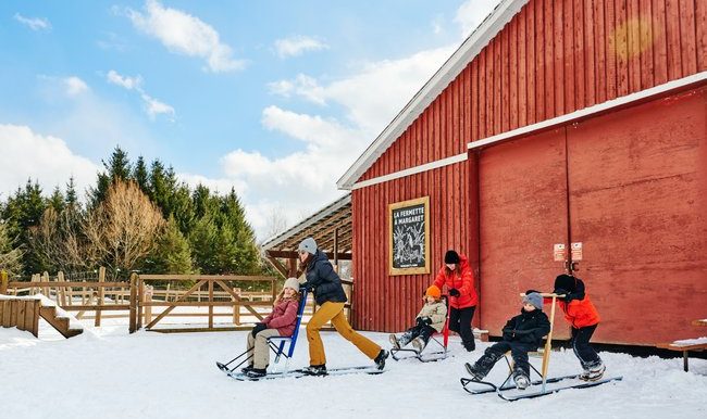 trottinettes des neiges famille hiver