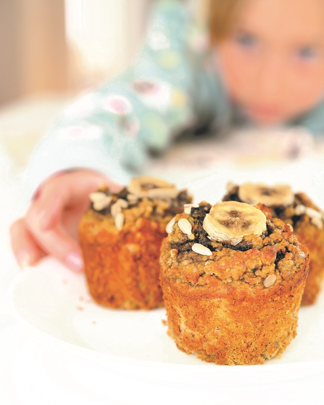 Muffins de nature parfaite (Graines de tournesol et banane)