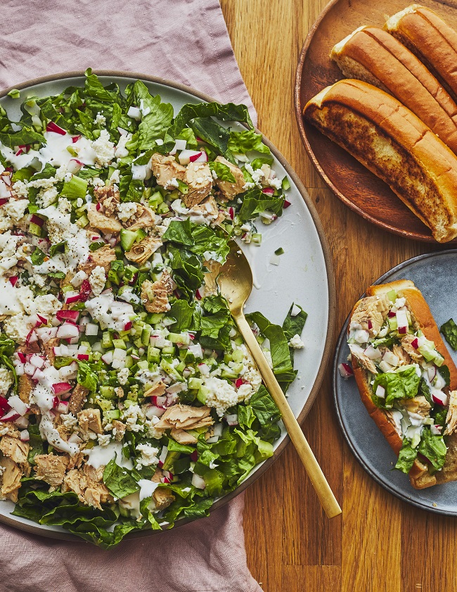 Salade crémeuse au saumon