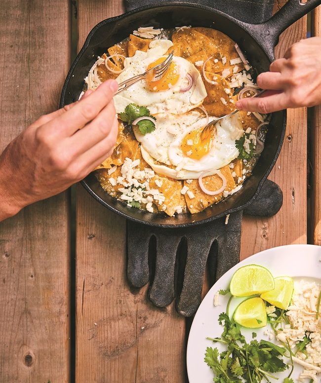 Recette de Chilaquiles Vertes à cuisiner en camping